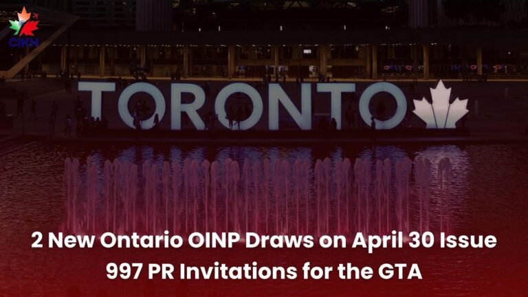 2 New Ontario OINP Draws on April 30 Issue 997 PR Invitations for the GTA