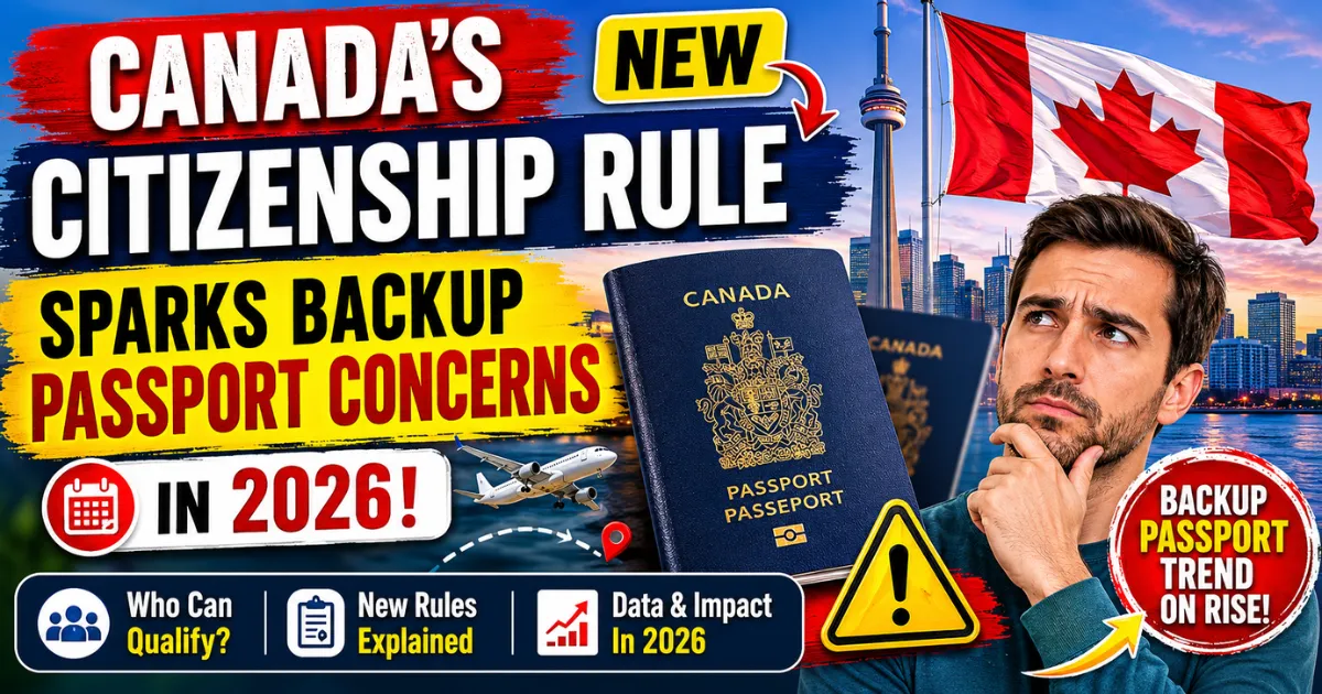 Canada Citizenship By Descent Rule 2026 Raises Backup Passport Debate