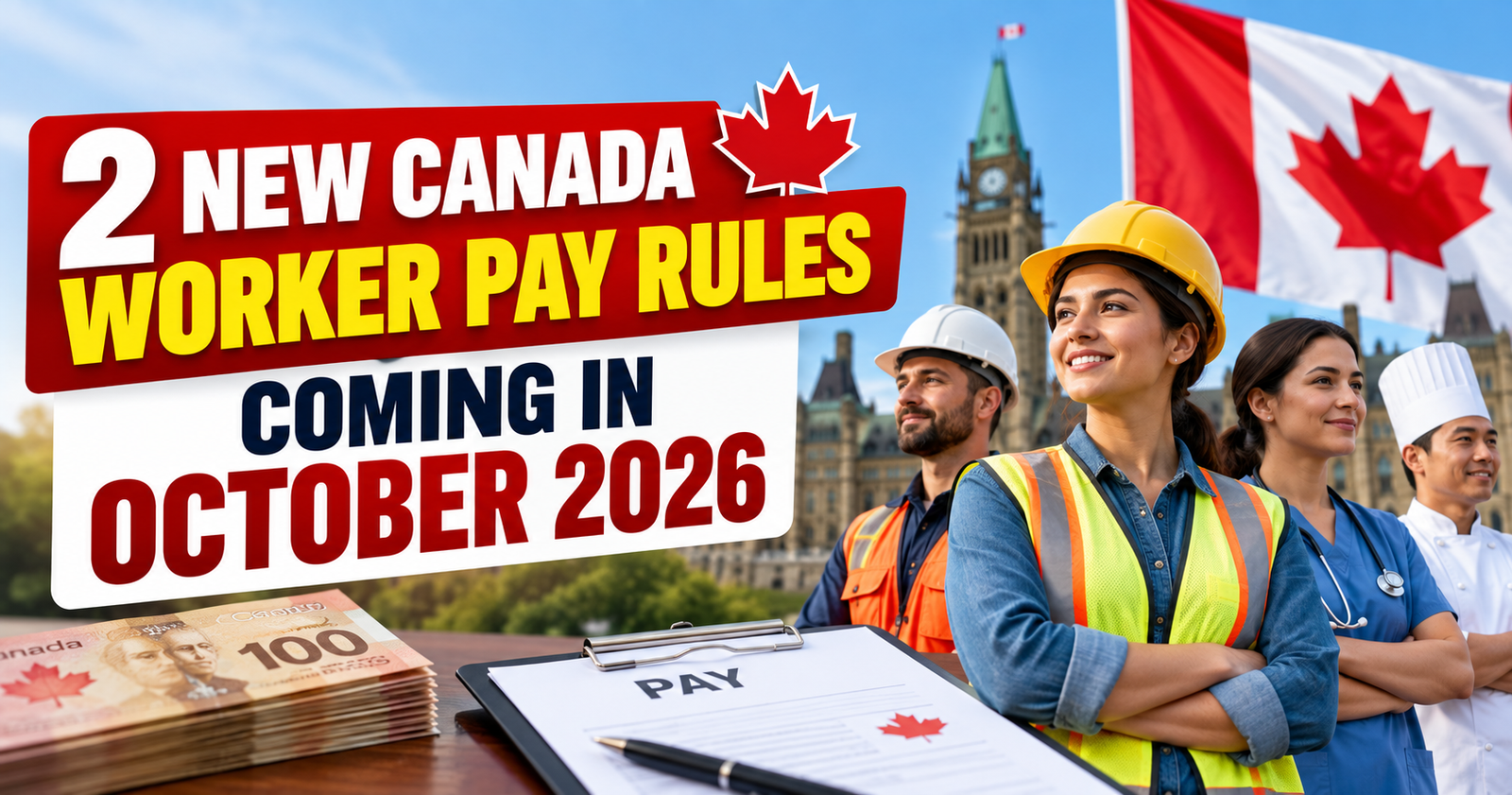 Canada worker pay rules changing in October 2026 with minimum wage increase and new labour code updates.