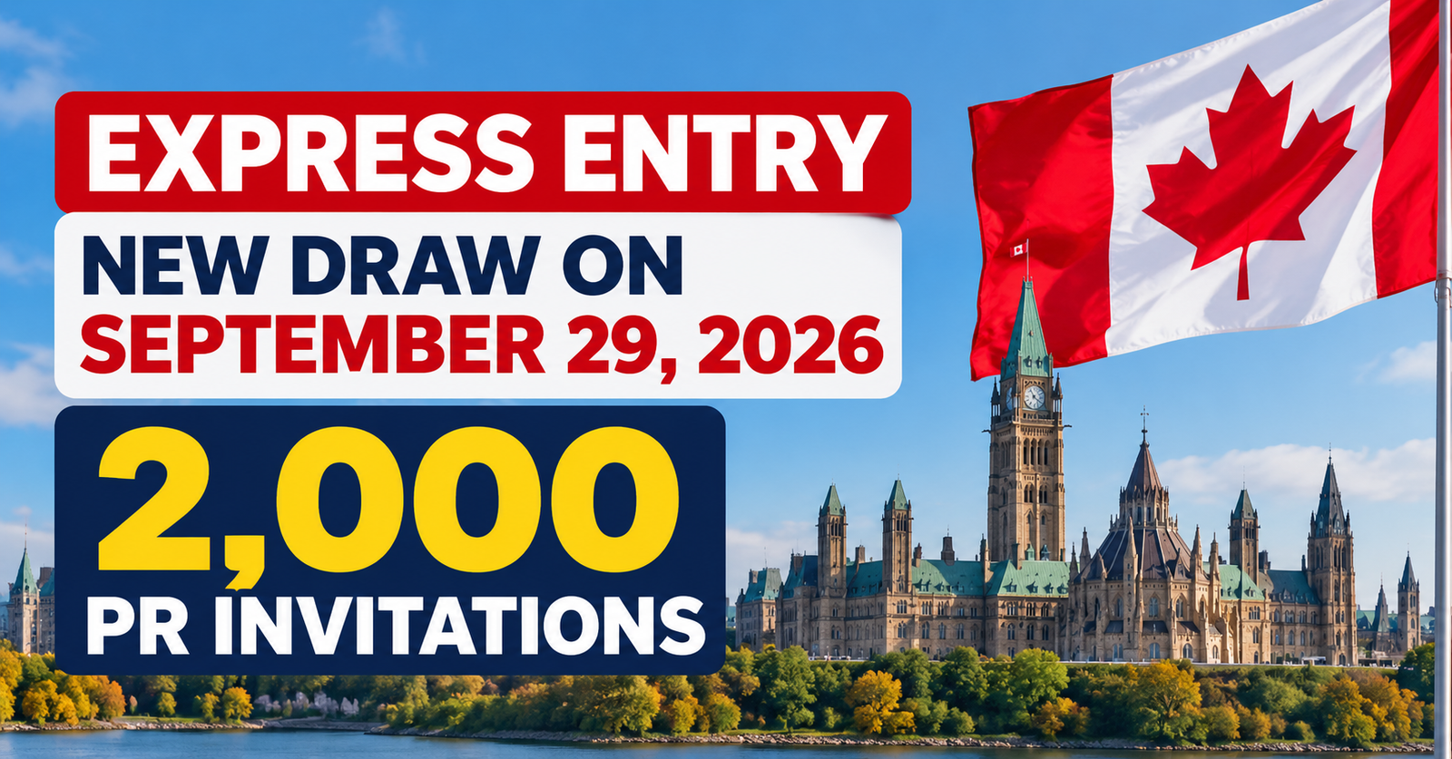 Canada Express Entry draw on September 29, 2026 issued 2,000 permanent residence invitations