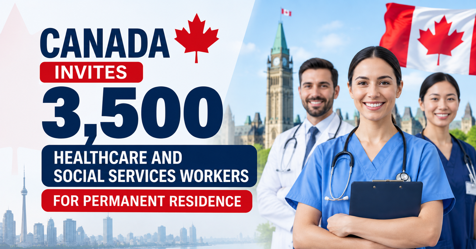 Canada invites 3,500 healthcare and social services workers through Express Entry in September 2026