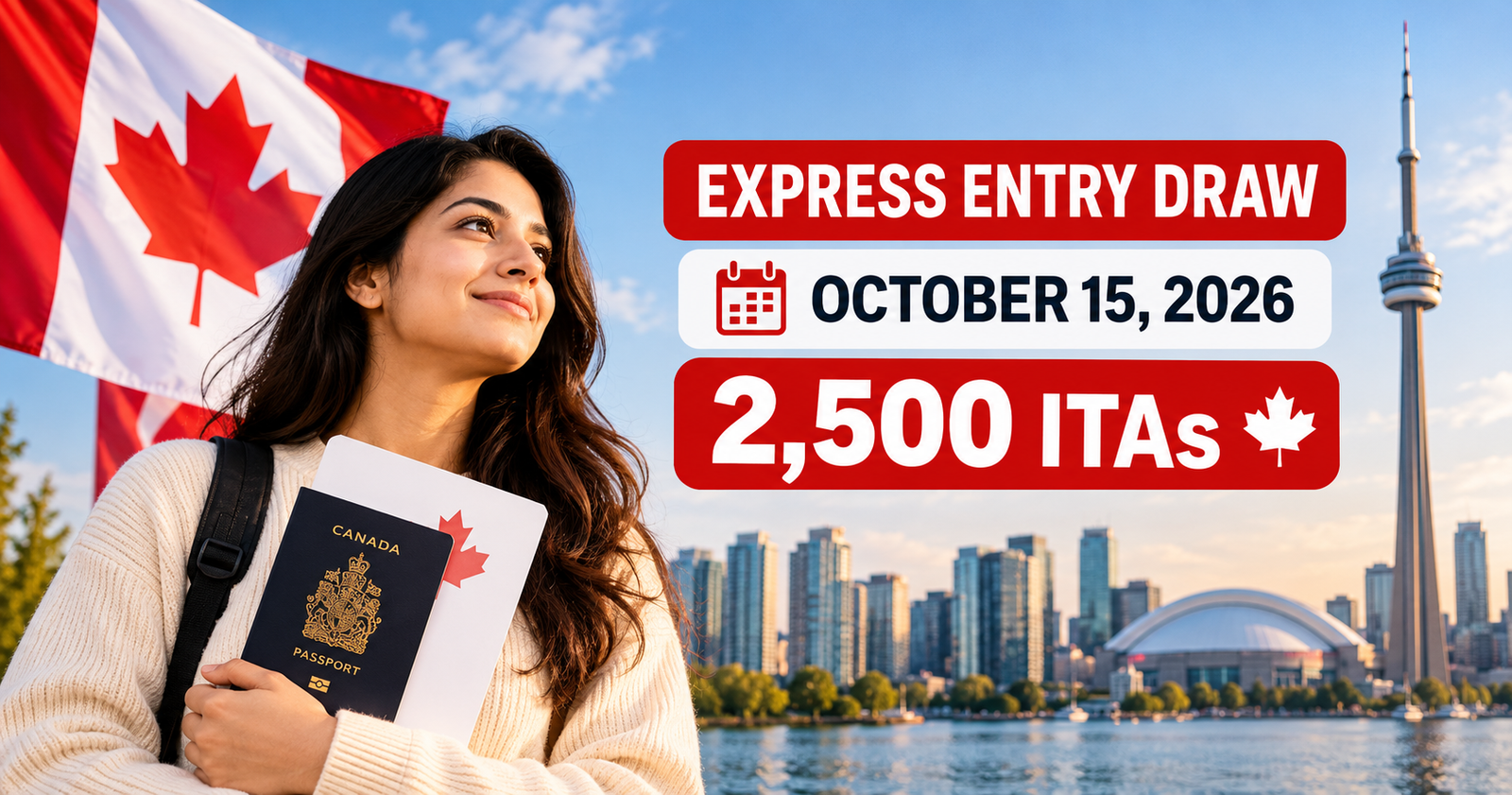 Canada Express Entry draw on October 15, 2026, issuing 2,500 invitations to apply for permanent residence.